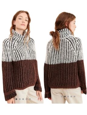 Anthropologie Love Token Daytona Turtleneck Chunky Sweater Women's Size Small